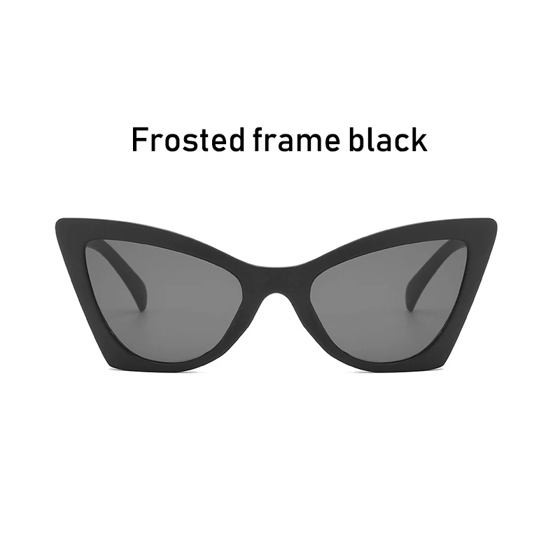 Новые солнцезащитные очки "кошачий глаз", европейские и американские трендовые солнцезащитные очки унисекс в большой коробке - Цвет линз: Matte Black