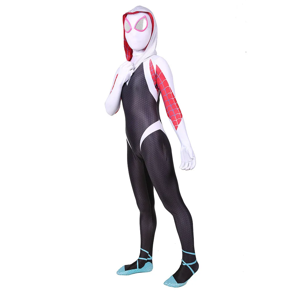 Гвендолин Maxine "Гвен" Стейси человек паук косплэй Zentai узор Боди Комбинезоны для детей и взрослых Карнавальный Пурим костюм