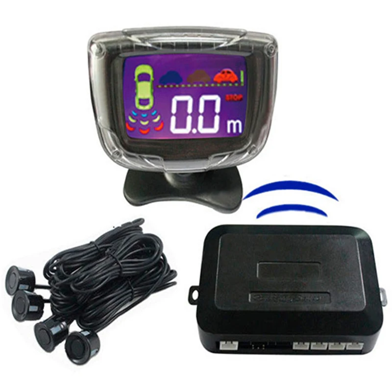 Auto Parktronic LCD Display Wireless Car Parking Sensor 4 Sensor