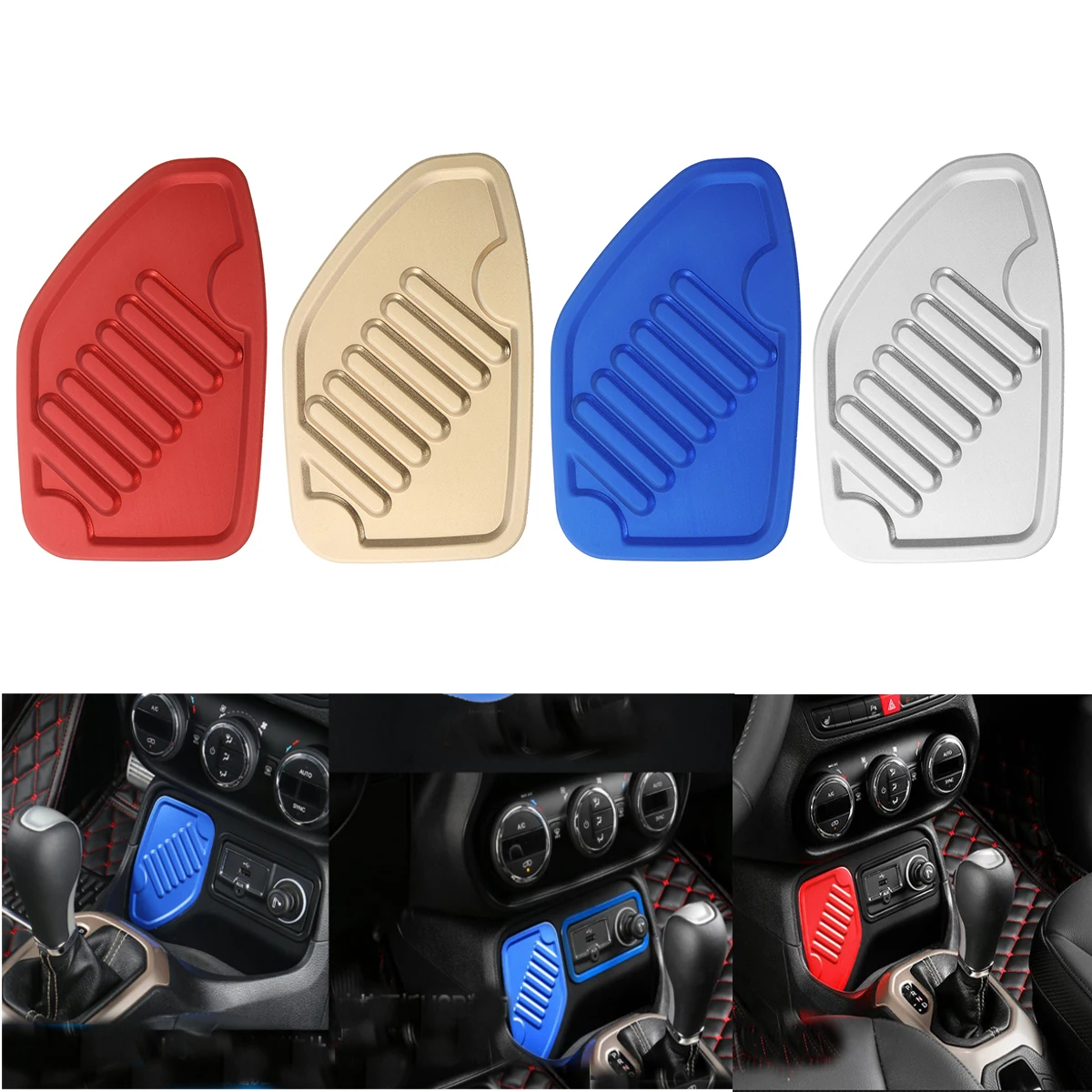 

Car Metal Cigarette Lighter Decoration Panel Cover Trim For Jeep Renegade Four Color Red Gold Blue Silver Car Ashtray Cover