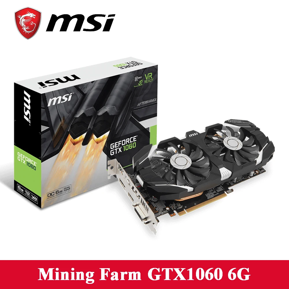 MSI видеокарта GEFORCE GTX1060 6GT OC видео Графика карты 6 г 192bit 8008 мГц 1544 мГц-1759 1280 единиц