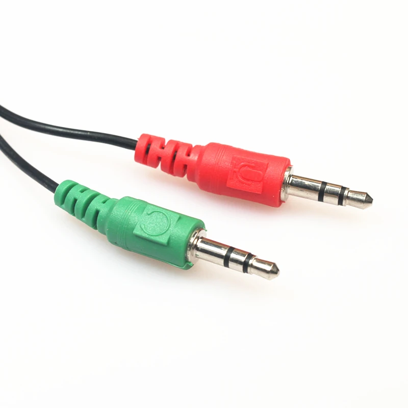 Rankman 10pcs Splitter AUX Cable 2 Male to 1 Female with Mic 3.5 Jack Extension Audio Cable for Speaker Phone Car Earphone