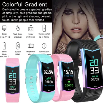 

0.96 inch large screen Smart Watch blood pressure blood oxygen heart rate monitor Sport Smart Clock Watch for iOS Android#H25