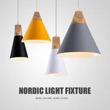 Slope lamps Pendant Lights Wood And Aluminum Restaurant Bar Coffee Dining Room LED Hanging Light Fixture