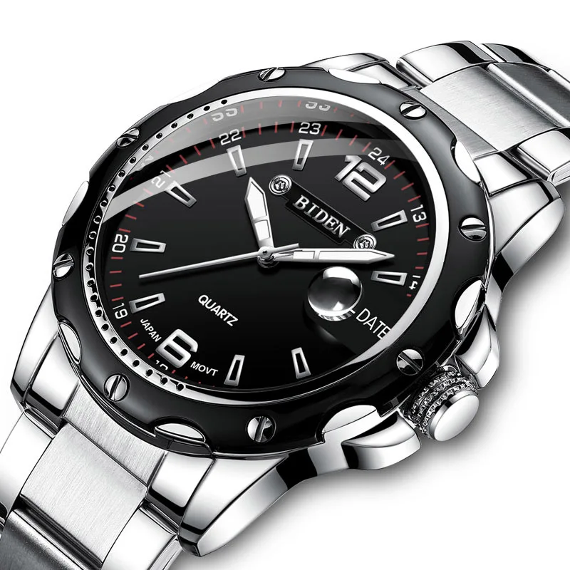 

Mens Watches Stainless Steel Waterproof Date Calendar Watch Men Business Quartz Male Clock Watches For Man Relogio Masculino