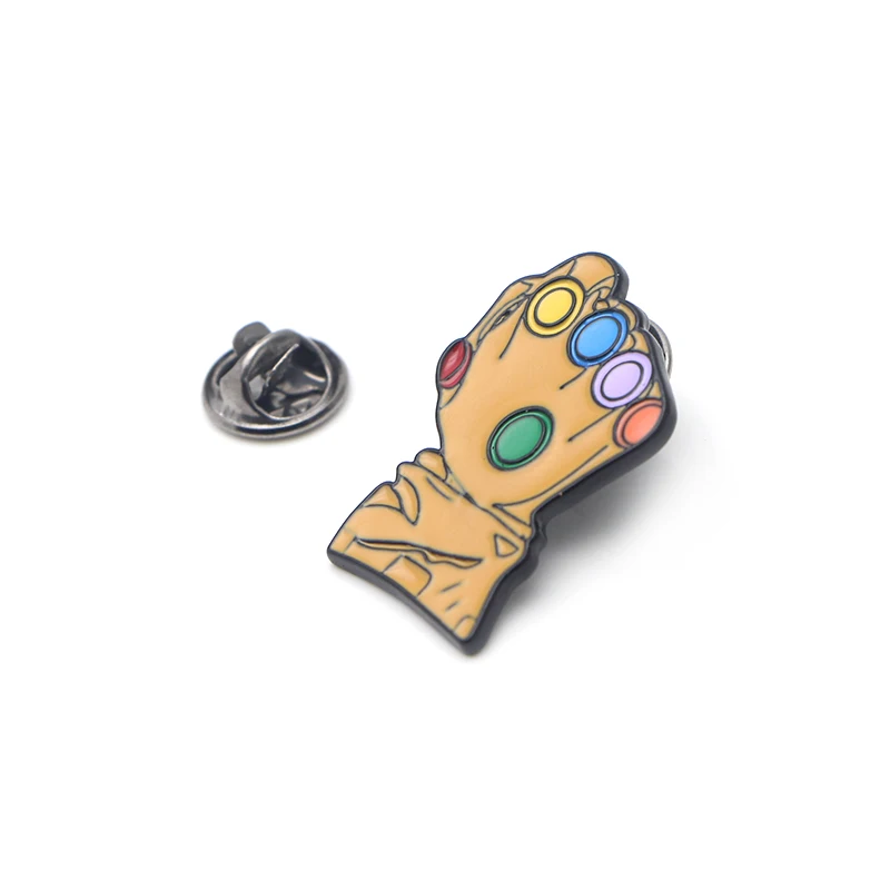 P2545 Dongmanli Thanos Infinity Gauntlet металлические эмалированные значки на булавке, броши, ювелирные изделия из фильма, аксессуары, подарки для фанатов