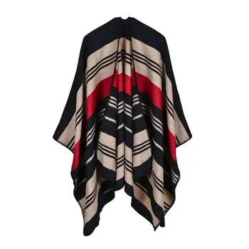

Brand 2019 women winter scarf warmer shawl ladies Vintage strip Blanket wrap Cashmere poncho capes female echarpee LL190544