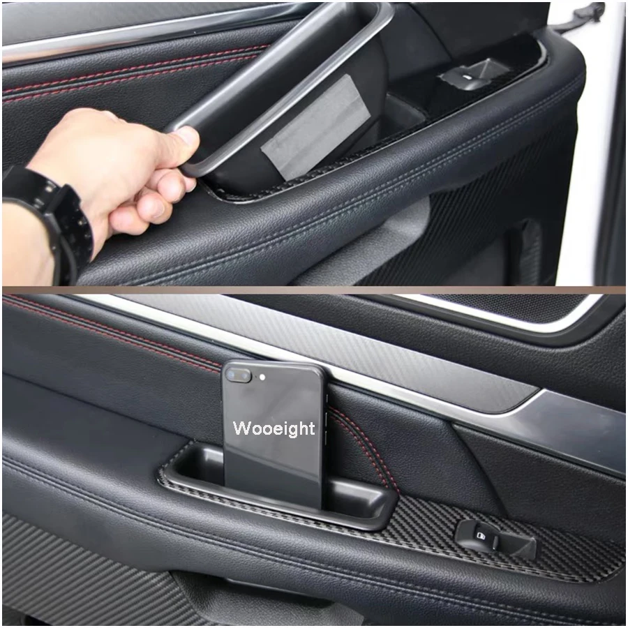 Wooeight New 2Pcs Car Inner Tray ABS Armrest Container Rear Door Storage Box Handle Boxes For Ford Explorer 2016 2017 (3)