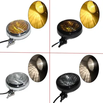 

Black Chrome Universal Motorcycle Headlight / Headlamp - 12 Volt H4 60w / 55w Halogen Bulb For Harley Cafe Racer