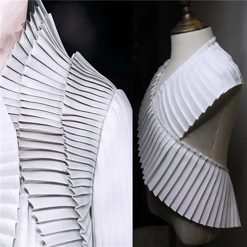 

50cm*11cm/piecePleated organ lace medium and thick pleated wave texture fabric dress three-dimensional large lace designer fabri