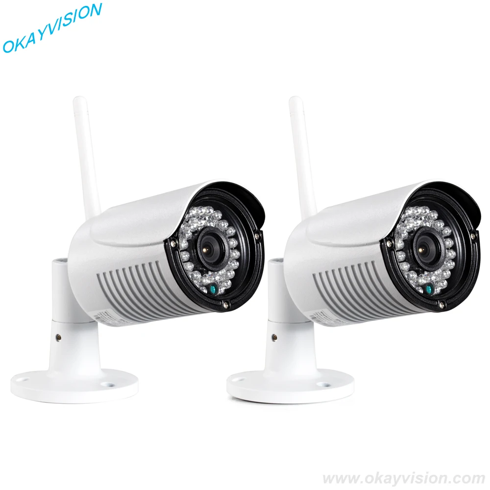 CCTV Системы 720 P 2ch HD Беспроводной NVR комплект Открытый ИК Ночное видение ip Камера Wi
