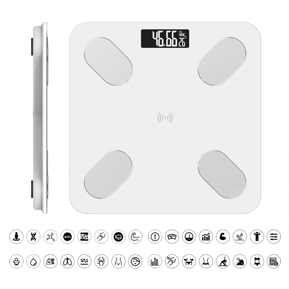 Продажа VKTECH S5 весы для тела и жира, напольные, умные, электронные, светодиодный, цифровые весы для ванной, весы, Bluetooth, приложение для Android IOS