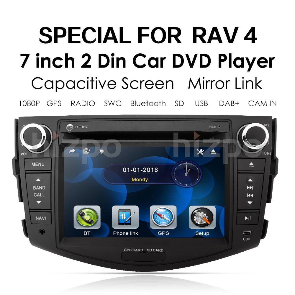 " монитор Автомобильный DVD gps BT навигация для Toyota RAV 4 2006-2012 с TPMS OBD2 рулевое колесо задняя камера+ 8 G Карта