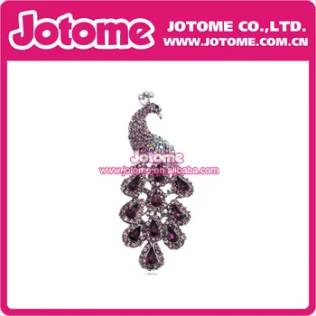 

100pcs / Lot Fashion Jewelry Crystal Rhinestone Peacock Brooch Pin