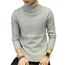 Men turtleneck sweater 2018 winter leisure sweater black white Long Sleeve Pullovers Christmas Knit Sweater Free shipping