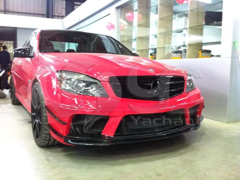 2008-2011 Mercedes Benz  W204 C63 Sedan & Coupe Black Edition Style Front Bumper FRP (7)