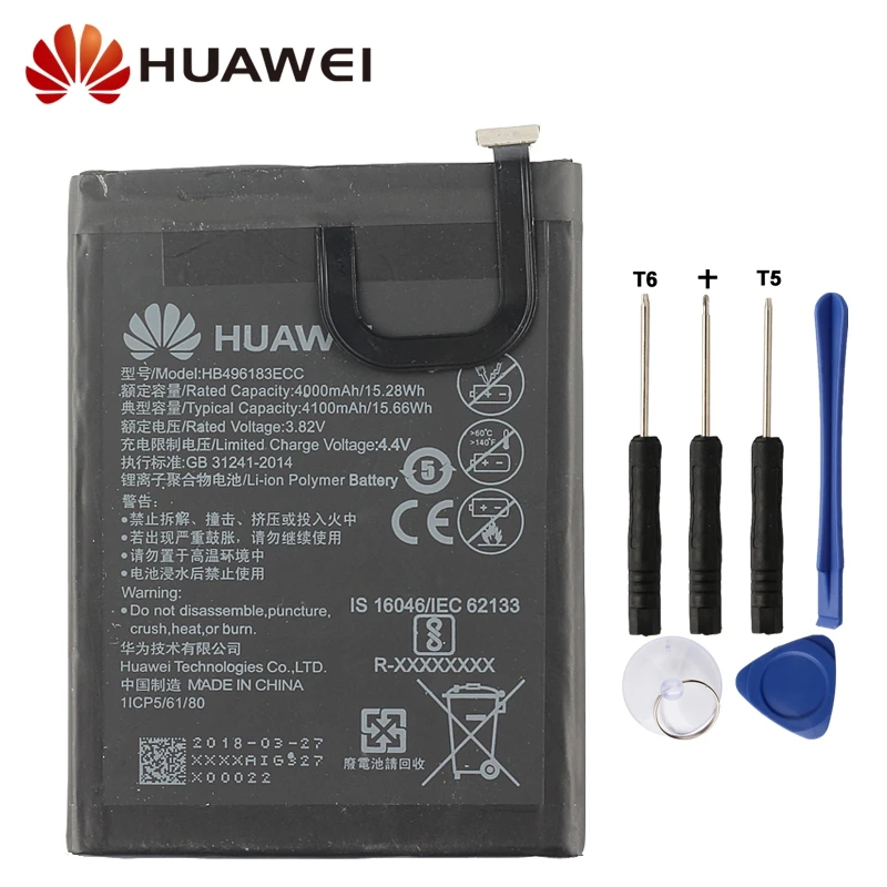 

Original Replacement Battery HB496183ECC For Huawei Enjoy 6 NCE-AL00 Authentic Phone Battery 4100mAh