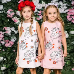 Платье принцессы для девочек, одежда с принтом героев мультфильмов, Fillette, костюмы для детей, одежда 2018 года, брендовые Детские платья для