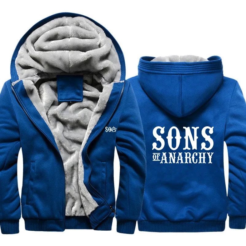 Мужская зимняя флисовая толстовка SOA Sons of толстовки анархия утепленное