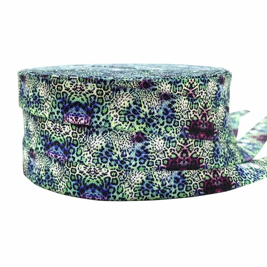 

Leopard Zebra Print Fold Over Elastic Cheetah FOE Ribbon DIY Hair Accessories Webbing Wristband Bracelet 16mm yards