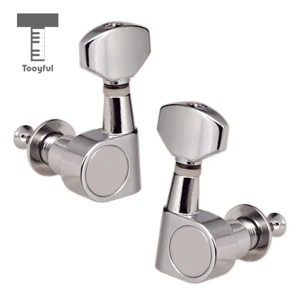 Tooyful Electric Guitar Zinc Alloy String Tuning Peg Chrome 3R3L Machine Head Sealed