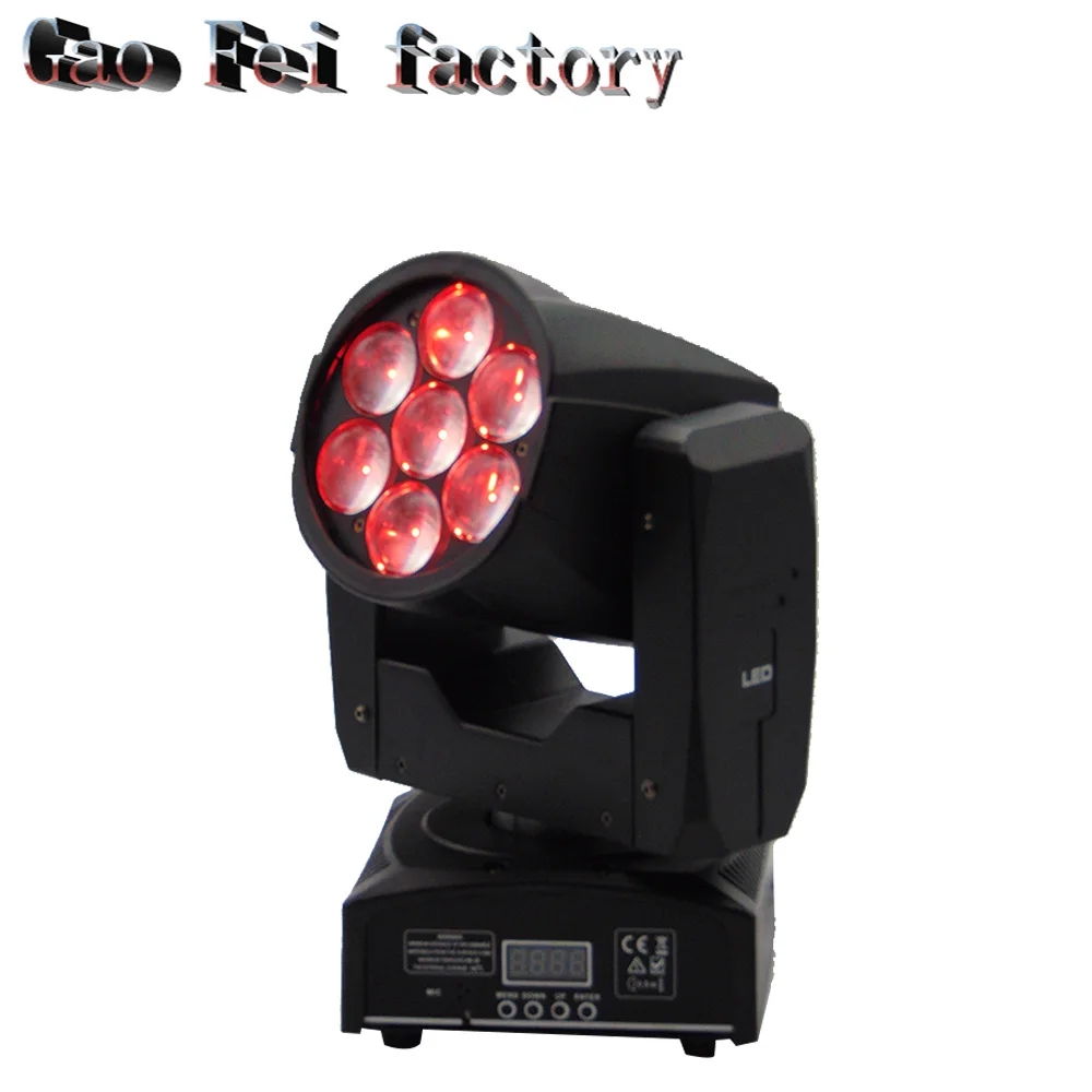 Bee Eye Moving Head led 7x12 Вт RGBW 4в1 Zoom DMX сценический светильник Dj диско-луч моющийся движущийся головной светильник