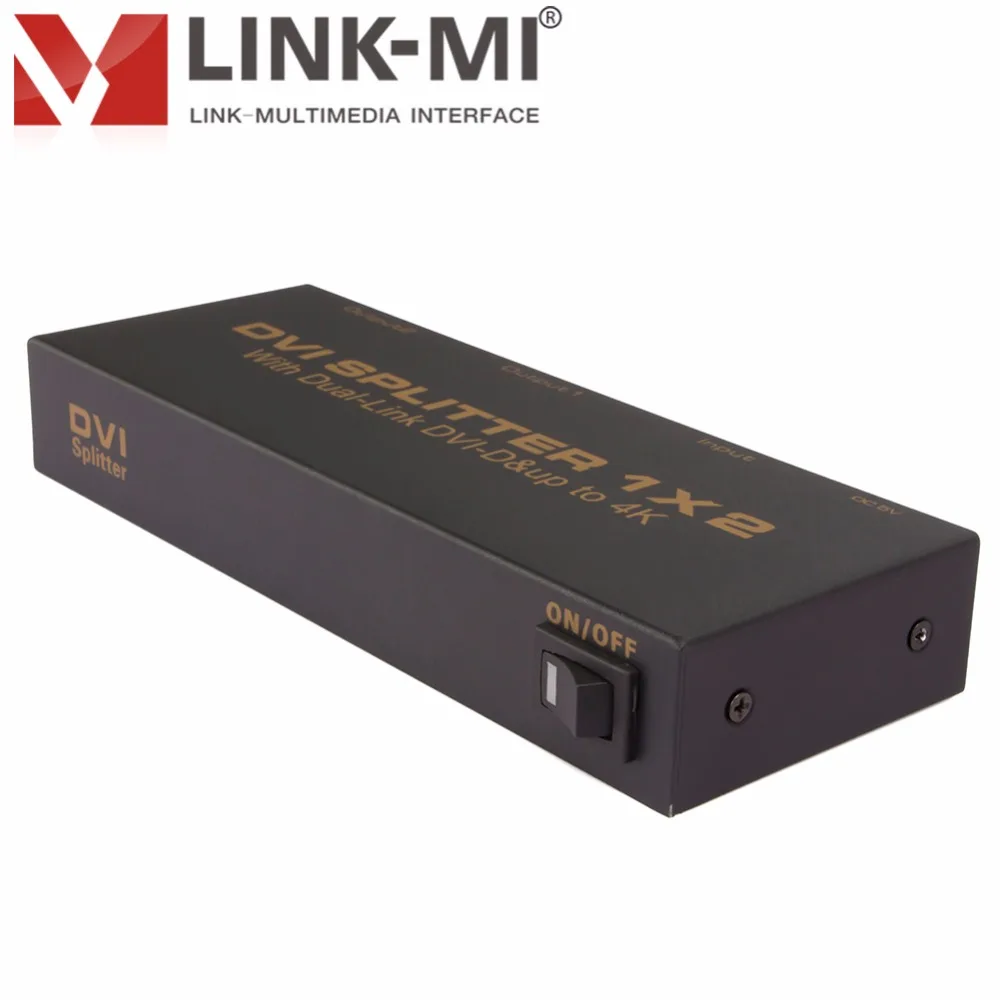 LINK-MI DVI-102 DVI sptter 1x2 с двойной связью DVI-D 4K2K 1 вход 2 Выход видео сплиттер HD 1920x1200