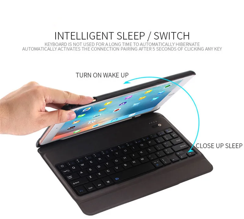 Беспроводной Bluetooth 3,0 клавиатура чехол для Apple ipad 2018 9,7 Air 1 2 Pro 9,7 ''W/карандаш Слот Стенд Folio складной чехол Крышка