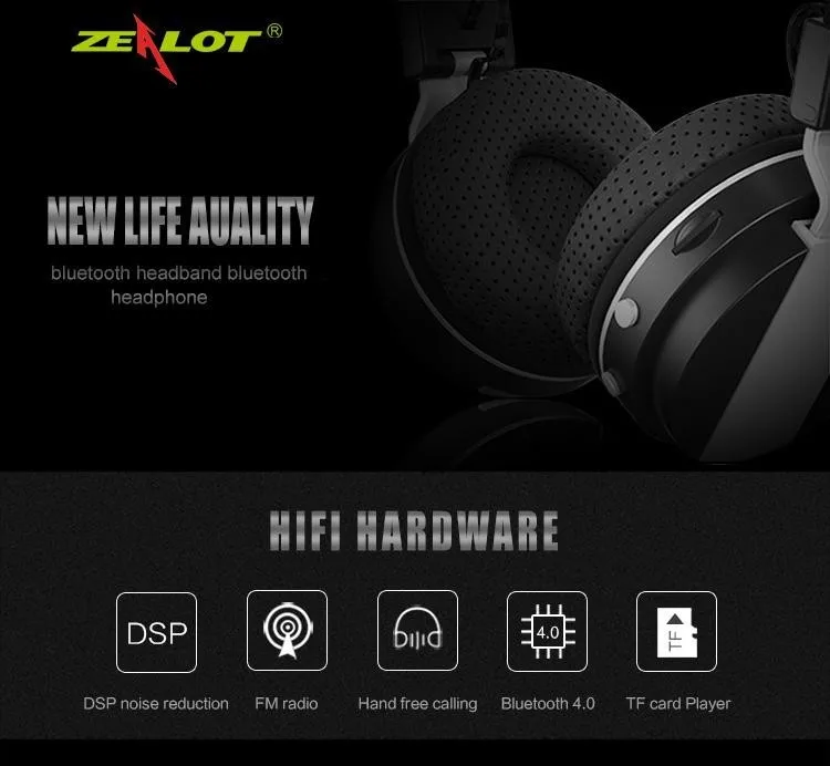 Zealot наушники 047 Беспроводные Bluetooth 4,0 наушники с гарнитура Bluetooth с микрофоном гарнитура ручной работы Поддержка 32 Гб