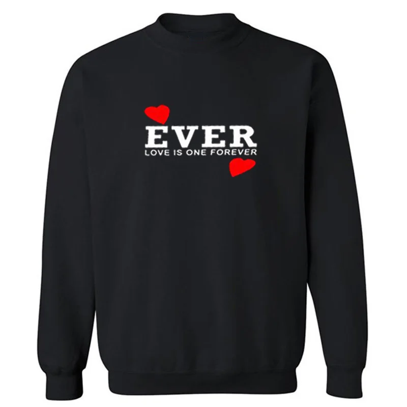 EnjoytheSpirit زوجين الدافئة البلوز مطابقة Crewneck هوديي الحب هو واحد للأبد العرق التعشيب ملابس شتوية نوعية جيدة