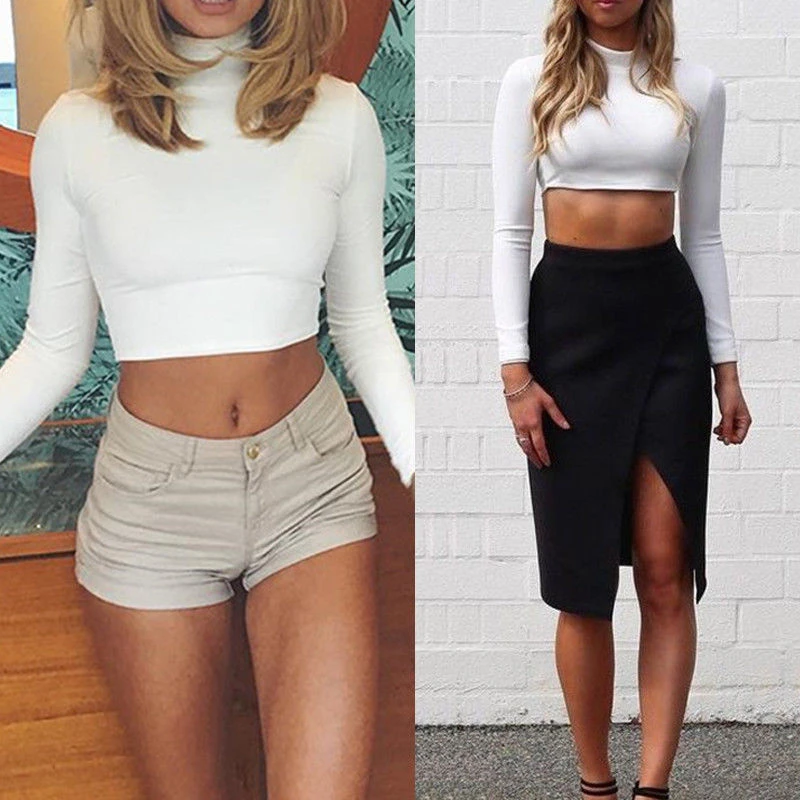 crop top long sleeve outfit