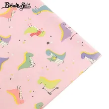Booksew динозавр дизайн розовый хлопок ткань жировые кварталы сделай сам ручная стеганая простыня швейная ткань пэчворк для детей