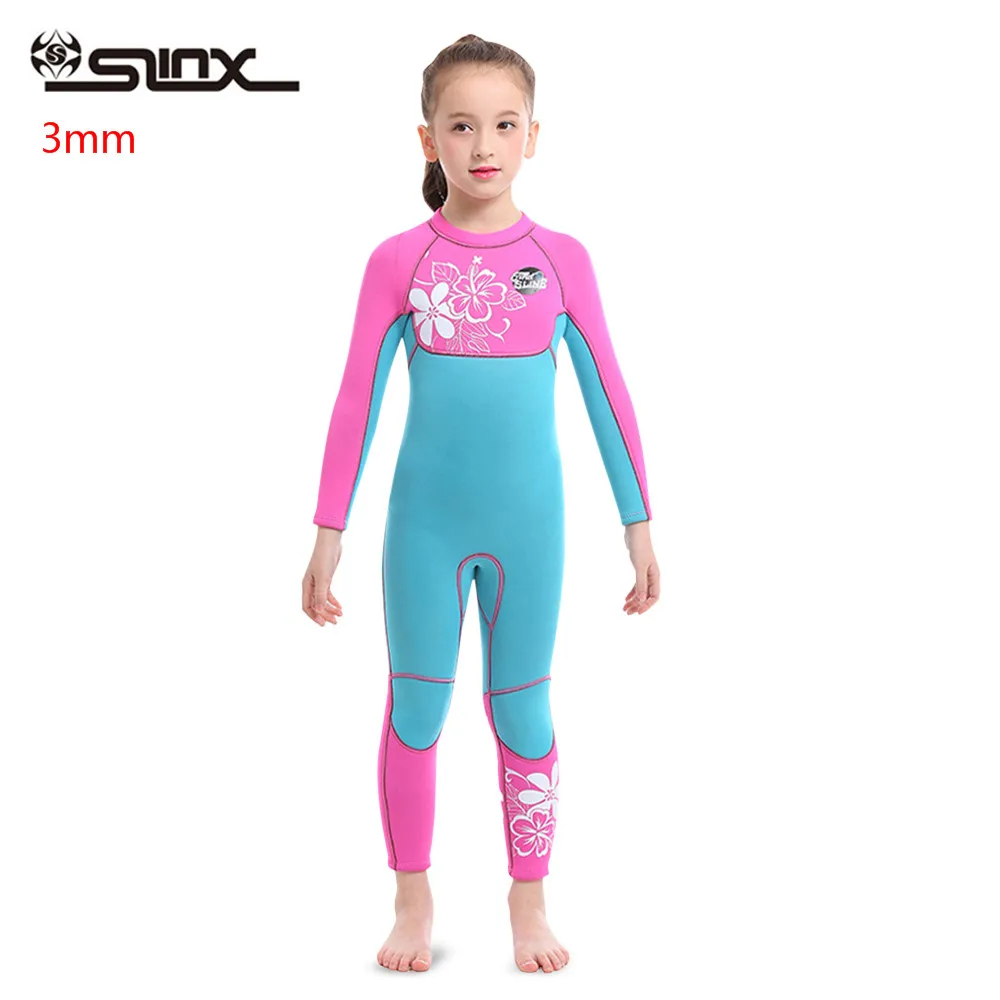 Girls Multi d SLINX 2,5/3 мм Детский костюм для дайвинга теплый купальник с длинными рукавами для серфинга, одежда для плавания, костюм во весь рост для маленьких мальчиков и девочек - Цвет: Girls Multi d