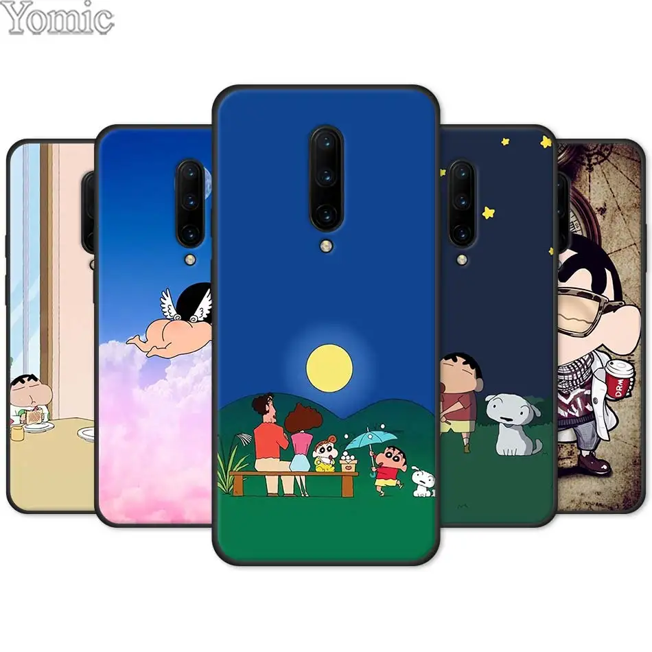 Cute Crayon Shinchan Black Case for font b Oneplus b font font b 7 b font