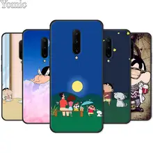 Cute Crayon Shinchan Black Case for Oneplus 7 7 Pro 6 6T 5T Silicone Phone Case for Oneplus 7 7Pro Soft Cover Shell