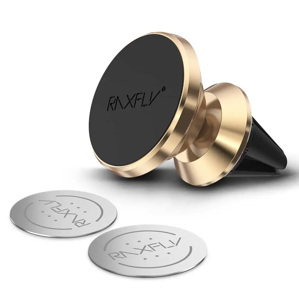 RAXFLY 360 Магнитная автомобильный держатель телефона для iPhone samsung Автомобиль Air Vent магнитный держатель для мобильного телефона в автомобиле gps универсальные держатели Воздух держатель для телефона в машину - Цвет: Gold 1