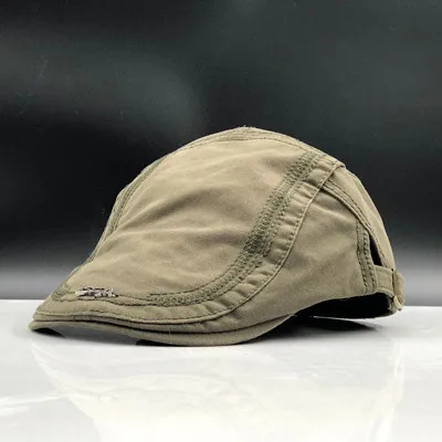 New Casual British Style Unisex Solid Cabbie Hats Caps Newsboy Cap Flat Hat Irish Newsboys Caps For Men And Women - Цвет: Army Green