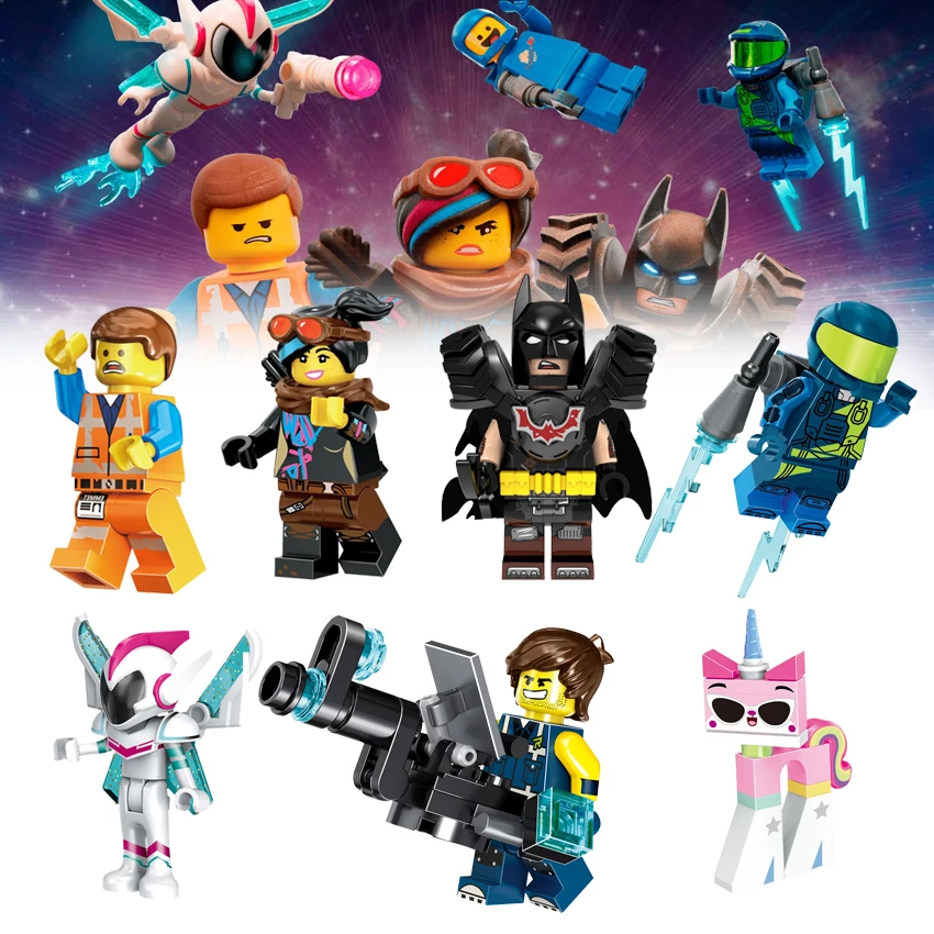 

2019 Single Sale Legoing Movie 2 Building Block Emmet Batman Lucy Rex Sweet Mayhem Bricks Figure Unikitty Legoe Minifigured Toys