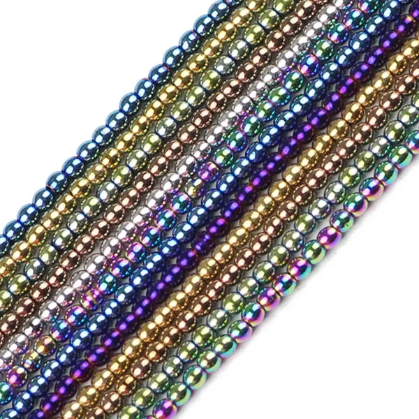 Mixed color JHNBY, черный гематит, 2 мм, 300 шт, натуральный камень, руда, цветные круглые бусины, бусины, ювелирные изделия, аксессуары для изготовления браслетов своими руками - Цвет: Mixed color