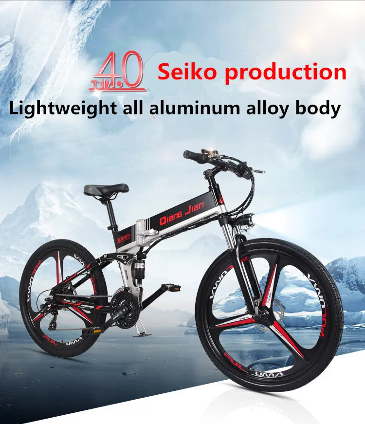 Best 26 Inch Folding Mountain Bike Electric Bicycle Lithium Battery 48v Off-road 0