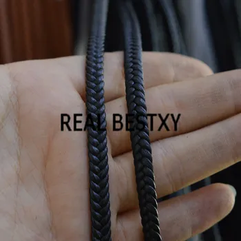 

REAL BESTXY 5m/lot 5x2mm super fiber black leather cords for bracelets making braided braided leather cords leather strips
