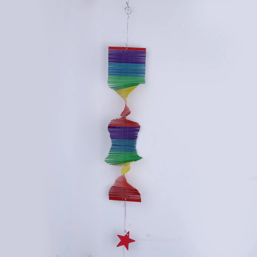 Rainbow Color Spiral Wind Garden Park Tent Charm Hanging Spinner 5 Size 