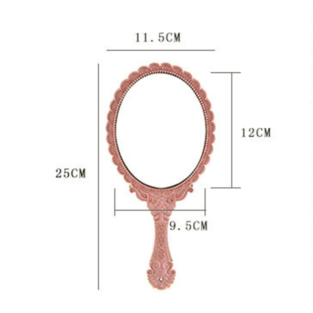 Портативное зеркало в стиле ретро с длинными ручками для макияжа, для дома, салона, вечерние, для путешествий, портативное зеркало