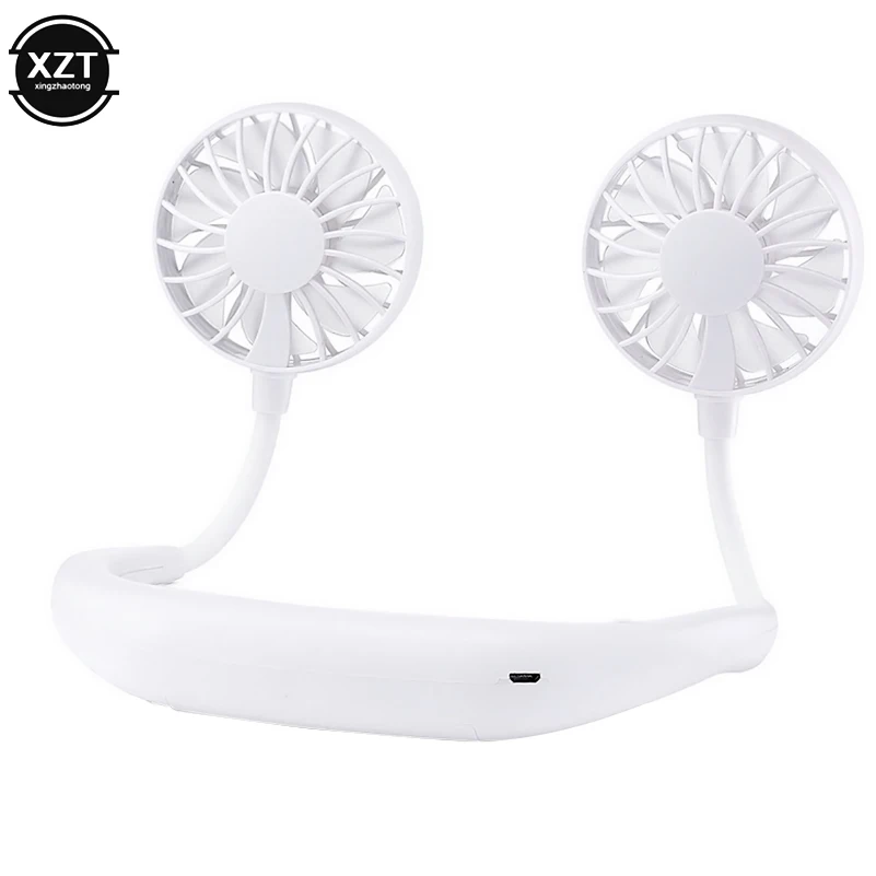 Mini Portable Neck Band Hands-Free Hanging Fan Cool Air Travel Cooler Cooling USB Mini Fans Power for Sports Office Outdoor Home