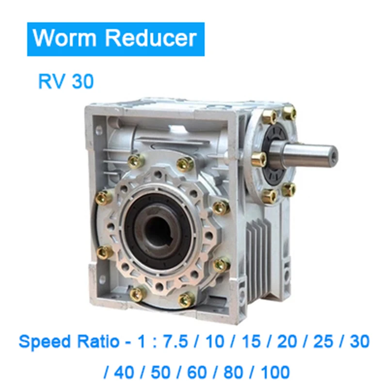 Axial Entry Worm Gear Speed Reducer NRV030 Input Shaft 9 Output Hole 14 For Nema23 Handy Handwheel Gearbox