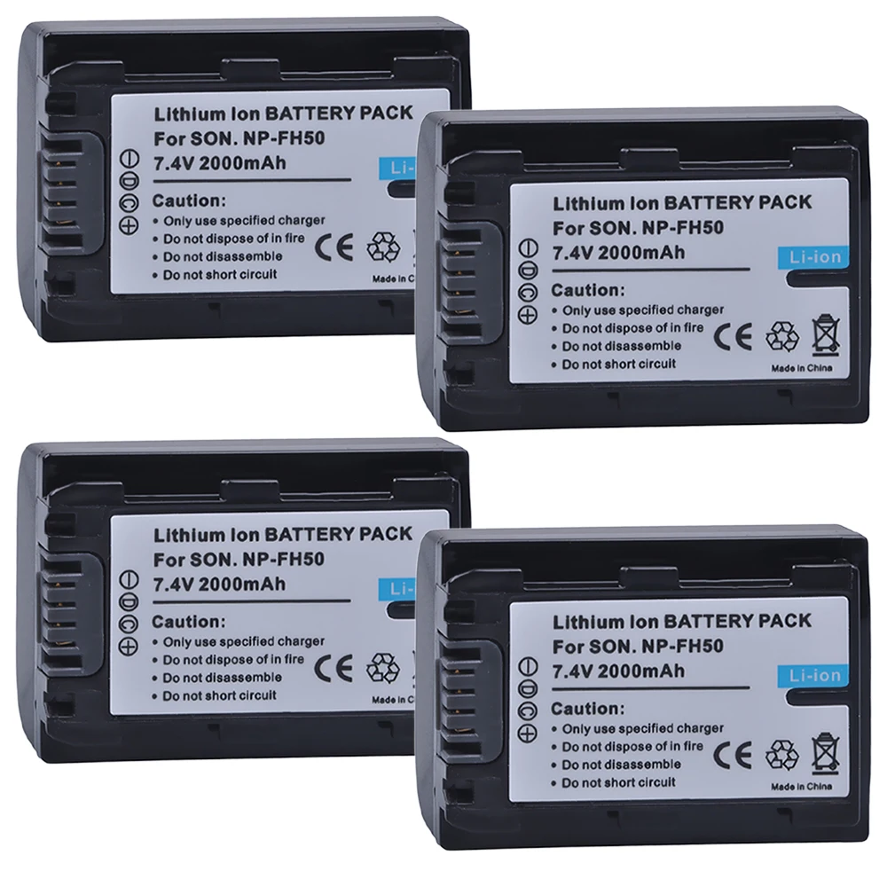 4pc NP FH50 NP FH50 NPFH50 digital Battery For Sony A230 A290 A390 DSC ...
