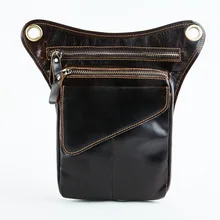 Leg Fanny Bag Real Leather Waist Belt Pack Multifunction Men Motorcycle Shoulder Crossbody Messenger Hook Phone Drop For Male