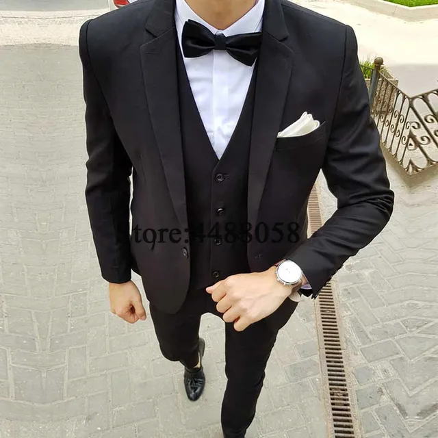 Fit Suit Slim Latest Black Designs Groom Pant 2019 Coat Costume VMpzLqSUG