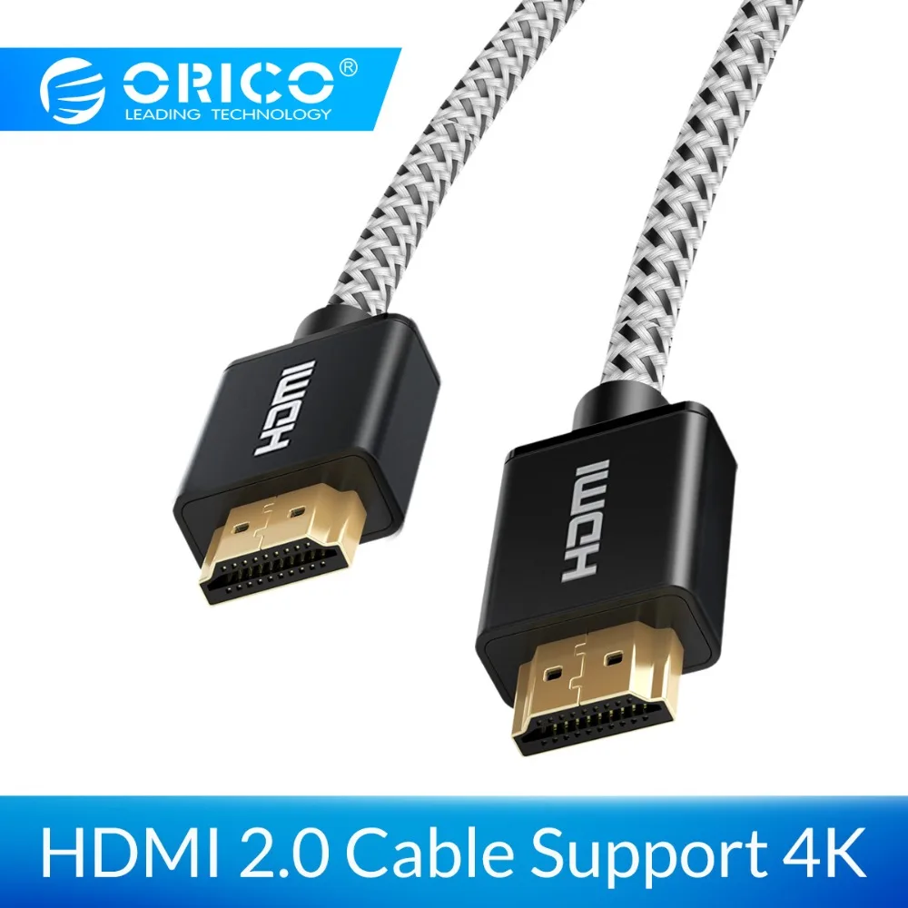 ORICO HDMI кабель позолоченный HDMI к HDMI 2,0 4K HD 30/60 Гц аудио-видео кабель для HD ТВ Xiaomi ТВ коробка 1 М 1,5 м 2 м 3 м 5 м 8 м 10 м