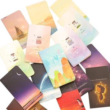 

40book/lot Creative Wishing Bottle Galaxy Childhood Ocean 80K Mini Notebook Diary Pocket Notepad Graffiti Book Gift